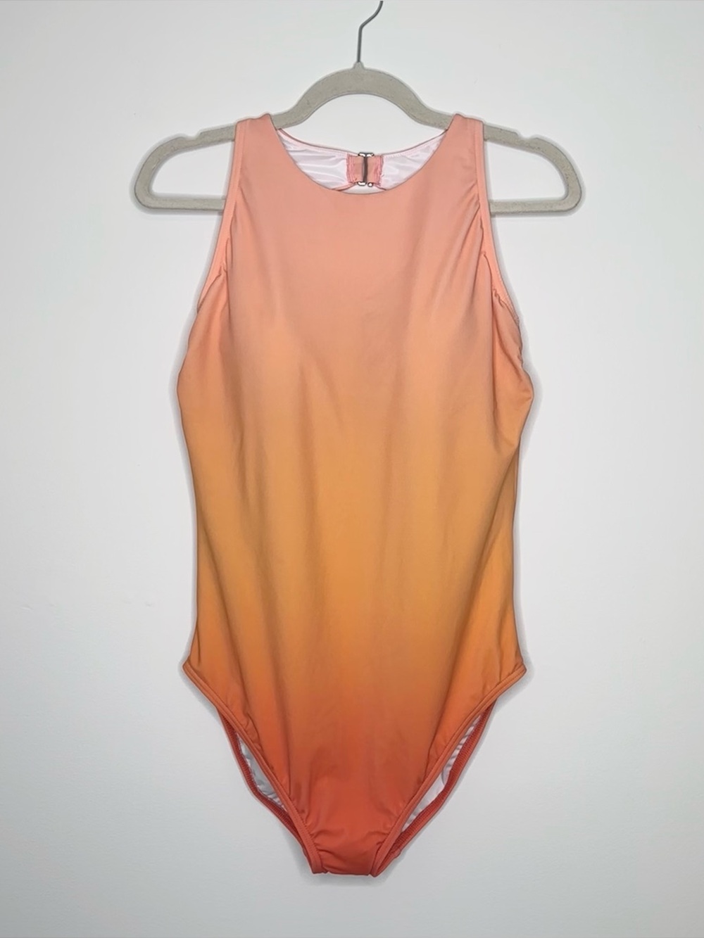 NWOT Lands' End One Piece Ombre Orange Swimsuit Bool Beach Modest Plus 16W